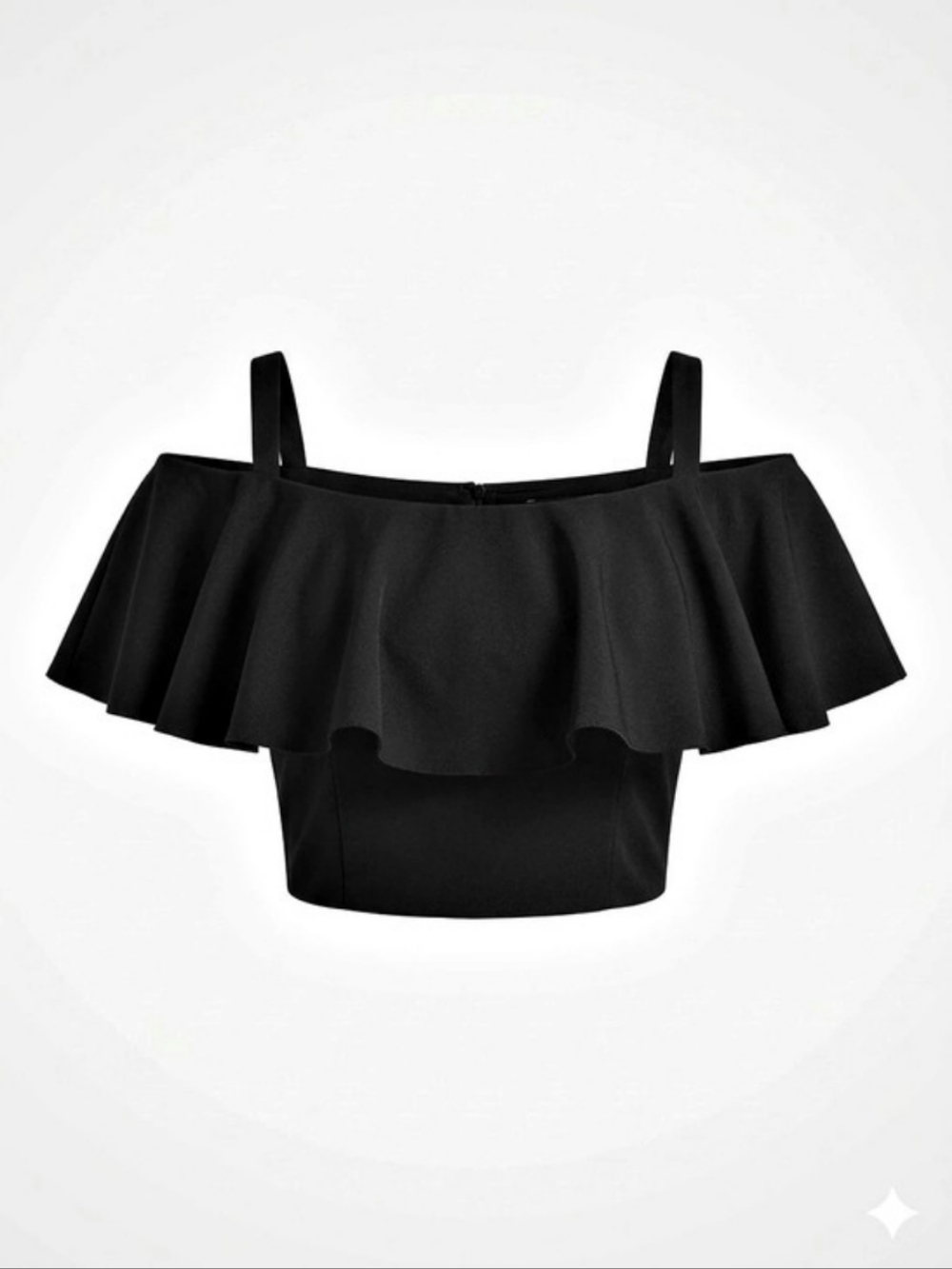 538 Dave & Johnny Black Ruffle Crop Top Size 5/6